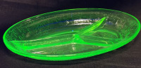 Vintage Vasoline/Uranium Glass Dish - Glows Under Black Light