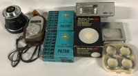 Vintage Camera Flashes and accessories Lot in 11&rdquo;x8&rdquo; Bag