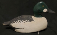 Vintage Wooden Decoy Duck With Rope And Weight Pre Owned 13"x5.5"