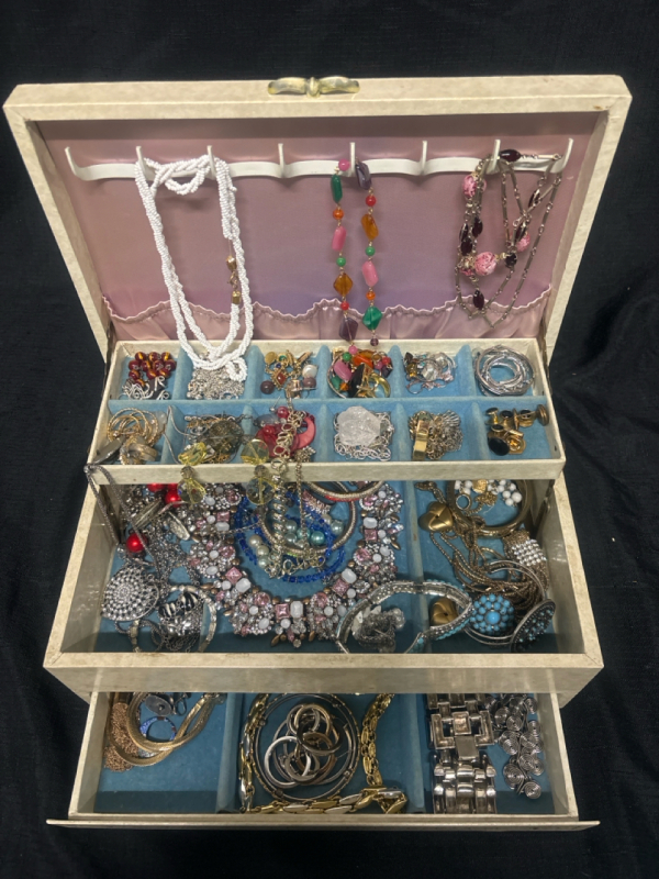 Vintage Jewellery Box with Contents
