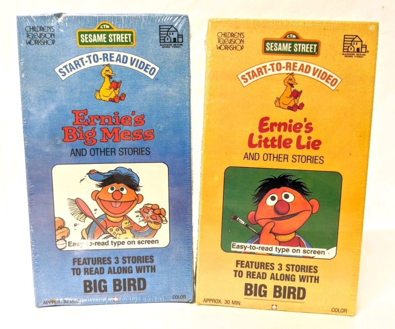 Vintage Sealed 1992 | SESAME STREET Start-to-Read VHS : Ernie's Big Mess & Ernie's Little Lie