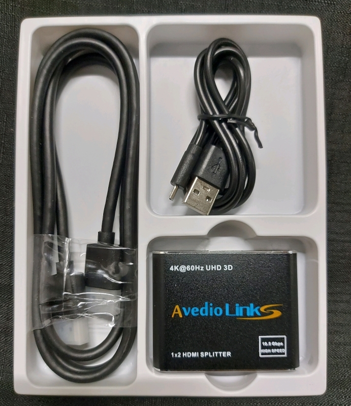 New Avedio Links 1x2 HDMI Splitter 4k@60Hz UHD 3D 10.5 Gbps