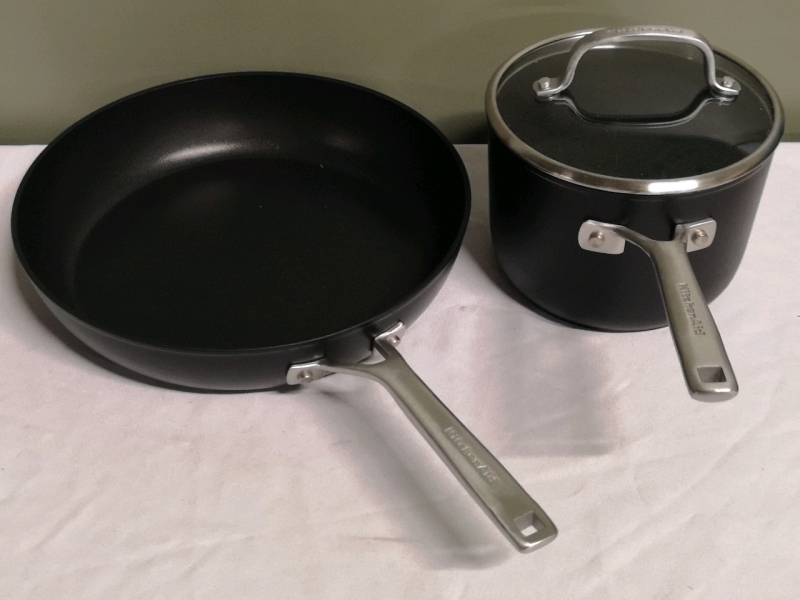 Kitchen Aid 3Qt/2.8L Pot with Lid + Large Frying Pan 12" - HA Induction