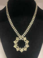 Jay Flex Sterling Statement Rhinestone Diamond Snowflake Necklace