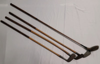 Vintage Wright & Ditson Bee-Line Wood Shaft Irons and Copper Shaft 2 Wood