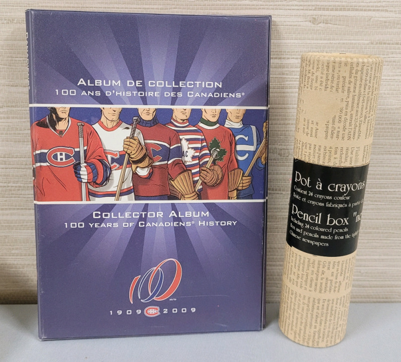 Canadian Mint Montreal Canadians Coin Album (empty) & 24 Coloured Pencils