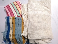 2 Crocheted Throws + Blanket