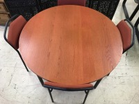 Round Arborite Table with 4 Chairs