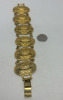 6 Panel Etched Link Gold tone Bracelet - 3