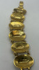 6 Panel Etched Link Gold tone Bracelet - 6