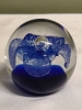 Vintage Hand Blown Paper Weight - Blue Flower - 3