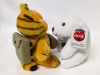 Vintage 1981 Plush GARFIELD (Not a Happy Camper (9" Tall) | 1993 Coca-Cola Polar Bear w Coke Bottle (8" Tall) - 2