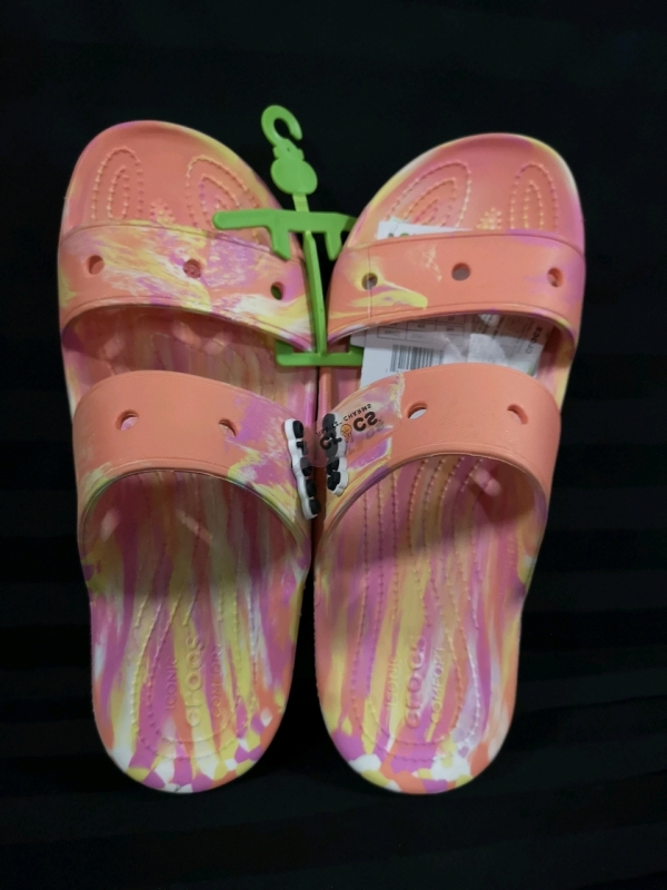 New CROCS Marbled Sandal Men's sz 11