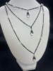 Stunning Signed Miriam Haskell Boack Chain Crystal 3 Strand