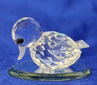 Signed SWAROVSKI Crystal Duckling on Mirror Base | 0.75" Tall