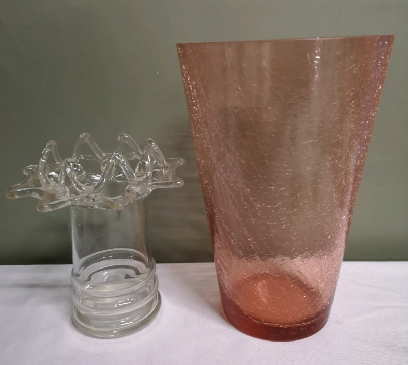 2 Vintage Glass Vases