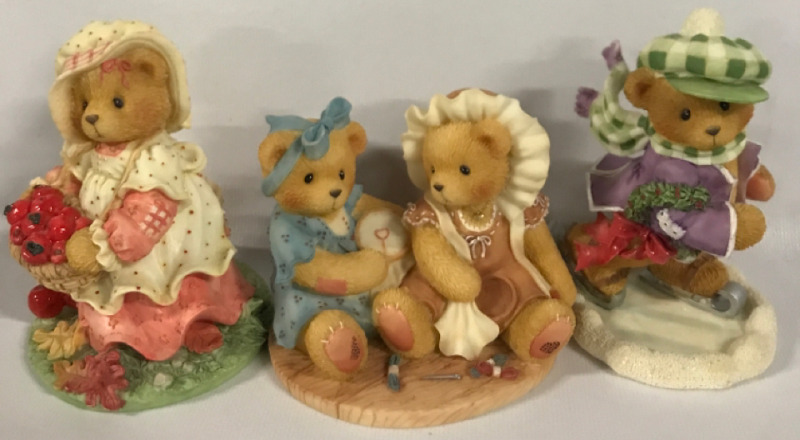 3 Vintage Cherished Teddies Decoration