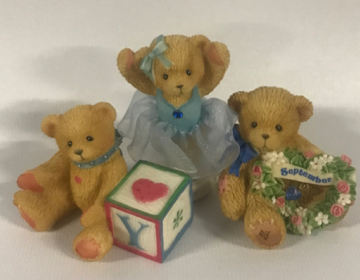 3 Vintage Cherished teddies decorations 2”