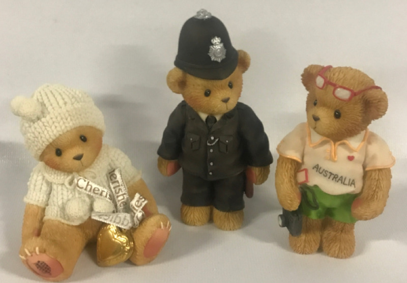 3 Vintage cherished Teddies 4”