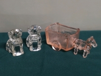3 Vintage Glass Animal Figures