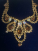 Rare Jay Kel Original signed Rootbeer AB & Canary Rhinestones Parure Set - 3