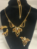 Rare Jay Kel Original signed Rootbeer AB & Canary Rhinestones Parure Set - 7