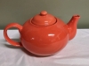 Coral Coloured Tea Set - Teapot, Creamer & Sugar - 4