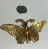 Filigree Open Cut Work Enameled Butterfly Brooch - 3