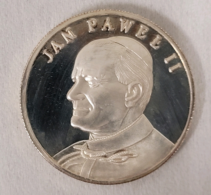 Polish Pope John Paul II One (1) Oz Silver Coin , .999 Silver