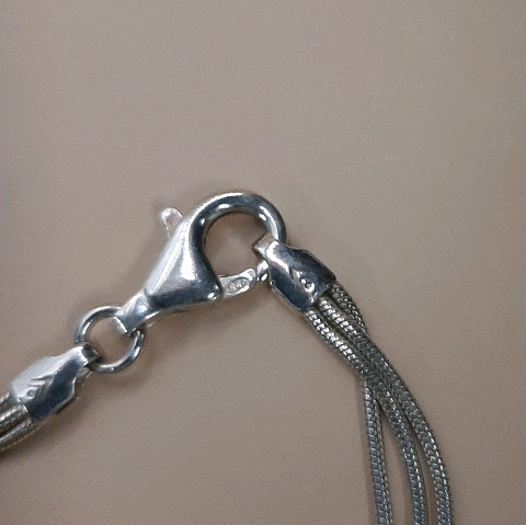 Vintage 3 Strand Sterling Silver Necklace