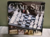 Glass Game Set 3 in 1 - Chess, Checkers or Backgammon - 3