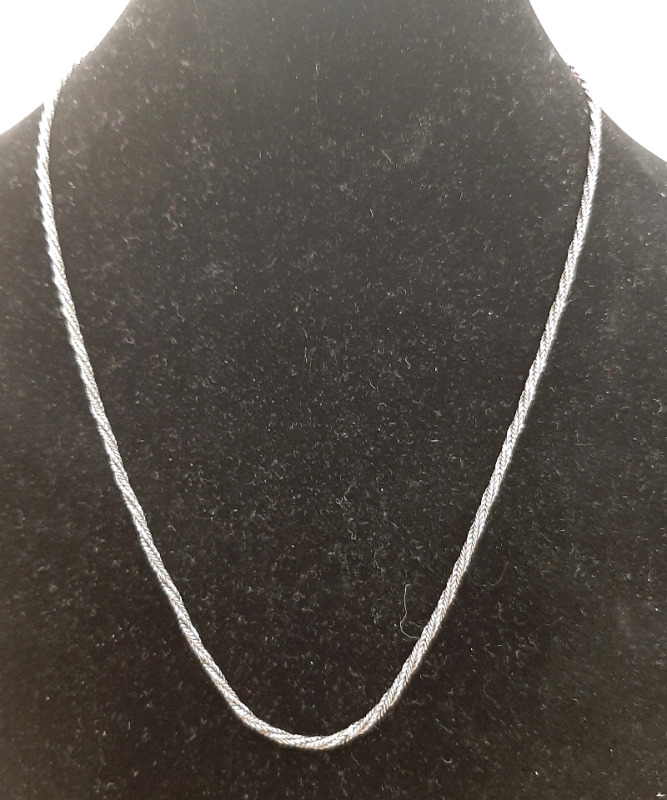 Vintage 16" Sterling Silver Half Rope Chain