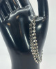 925 Sterling Silver 3 Strand Fancy Link Bracelet Stamped