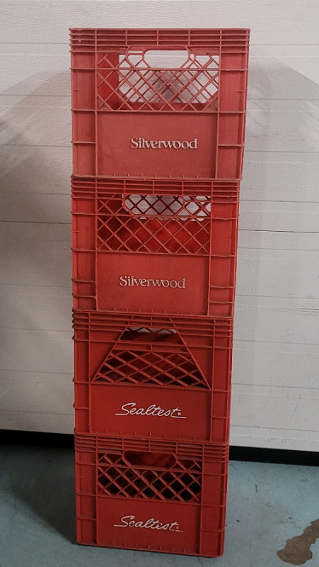 Silverwood & Sealtest 12" Milk Crates , Four (4) Crates