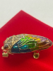 Cicada Insect Enameled Rhinestone Brooch - 6