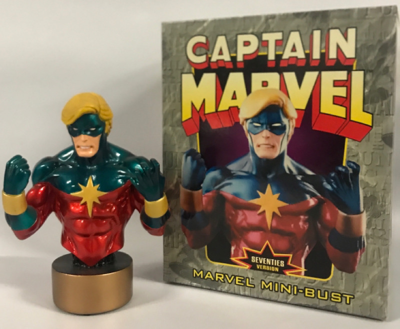 As New Vintage Captain Marvel Seventies Version Marvel Mini-Bust 5”