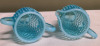 Unsigned Fenton Hobnail Blue Opalescent Milk Glass CREAMER & SUGAR - 3