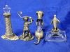 Vintage Pewter & Crystal Collectibles | Golfer, Lighthouse, Penguin & Labrador Dog | 1.75" - 2.5" Tall - 3