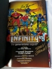 Signed Hardcover Copy of Infinity Inc "The Generations Saga" Full Colour Comic Book. Signed by Writer "Roy Thomas" and by Artist "Jerry Ordway" 7" by 10.5" - 3