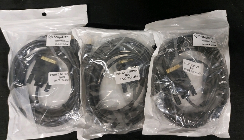 New 3 Pack HDMI To DVI Cables 5 Meters Each