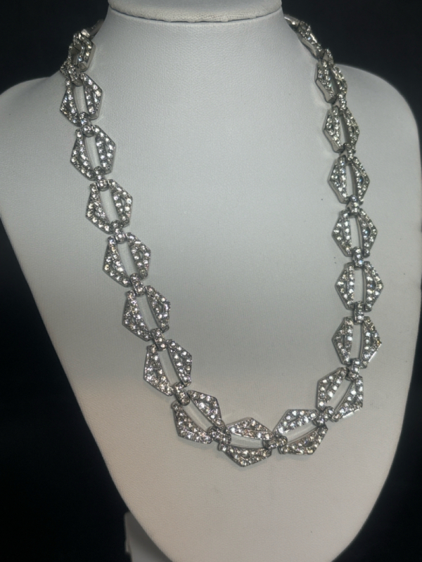 Stunning CZ Rhinestone Art Deco Necklace