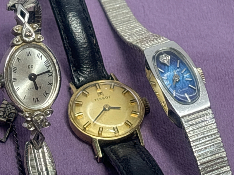 3 Vintage Watches Stamped Tissot Bulova Wittnaur RGold