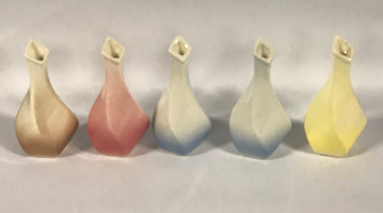 Five 5.5” Multi Colored Vase