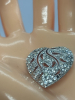 Hedy signed Open Cut Work Diamanté Heart Brooch - 5