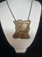 Large Copper Greek Warrior Pendant on Chain