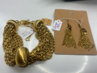 Fabulous Chunky D Orlan Bracelet Drop D&rsquo;orlan pierced Earrings 1970s