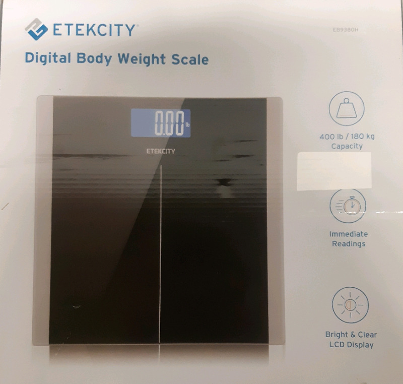 Etekcity Black Digital Body Weight Scale, 400 LBS Capacity Model #EB9380H