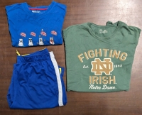 Men's XXL T-Shirts (Fighting Irish & British Weather) & Size Large Athletic Shorts