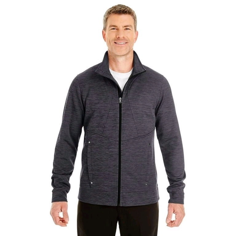 New Men's Size Small : North End Amplify Melange Fleece Jacket NE704 Carbon Black