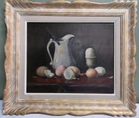 Vintage Framed Oil on Board Signed - 22.25" by 19.25"